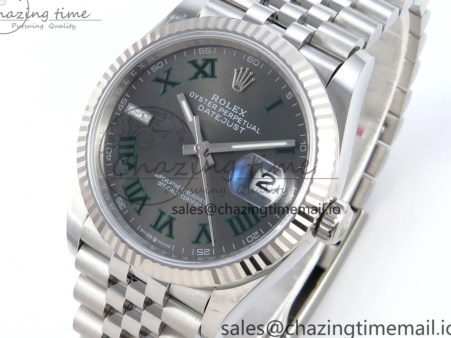 0131 SmoothTexture DateJust 36 126234 EWEF Best Edition Gray Roman Dial on Jubilee Bracelet A 609